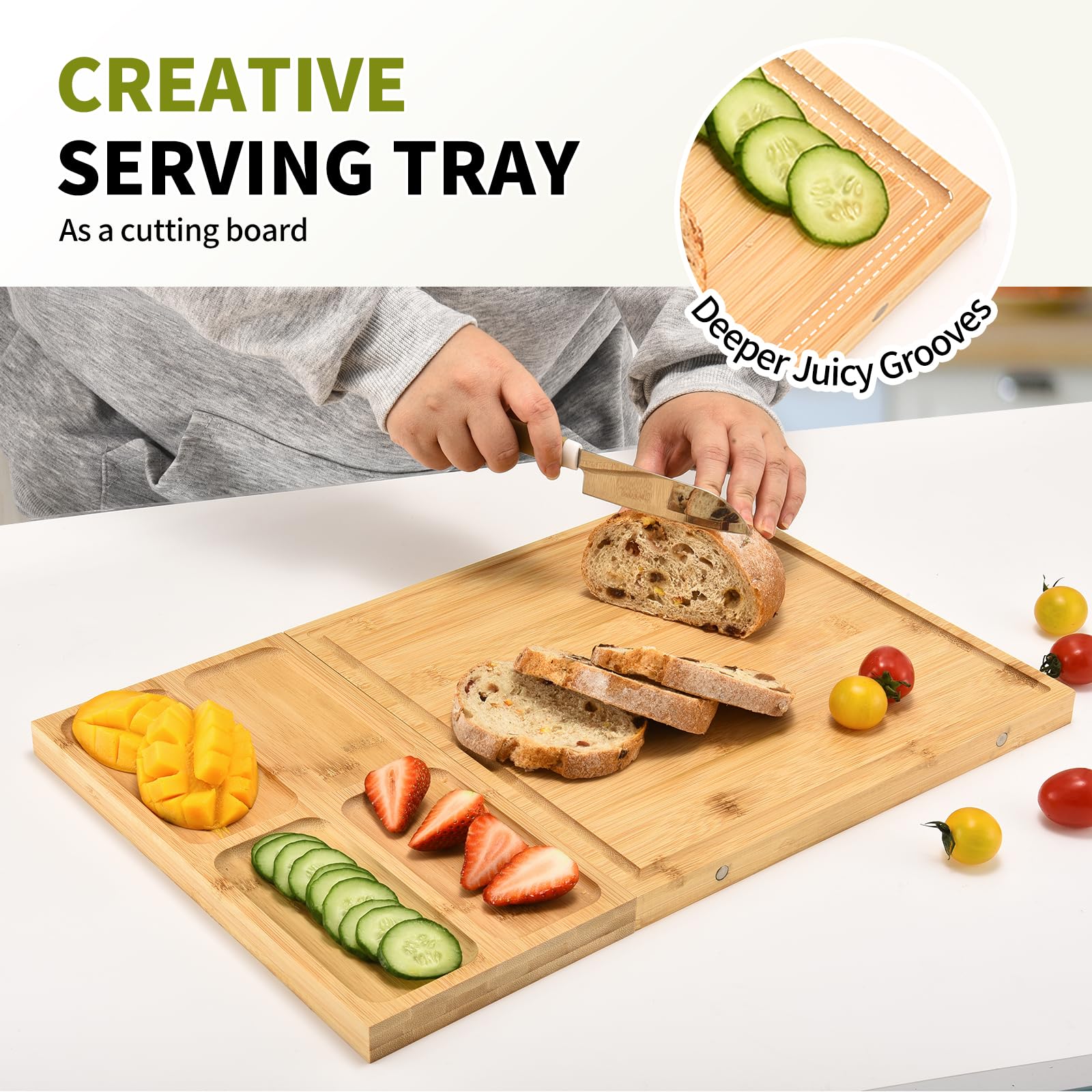GLOKUUCA cuchillos para queso con soporte desmontable para acceso rápido