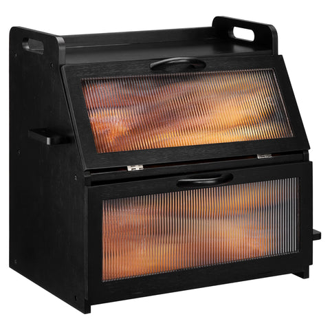 GLOKUUCA Panera de bambú con doble capa, ideal para encimera ordenada y fresca