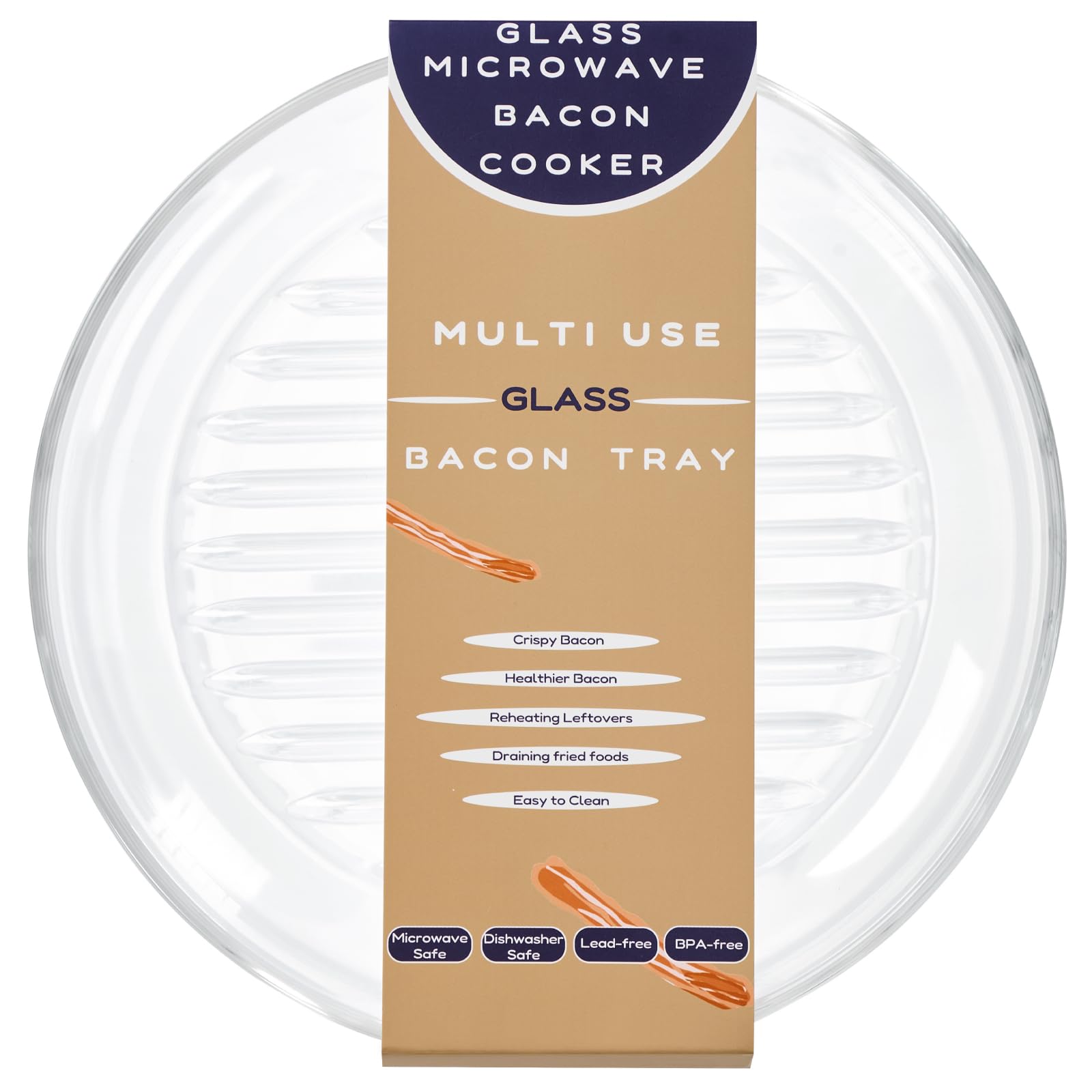 Glolaurge bacon-crujiente en microondas para cocción rápida y uniforme.