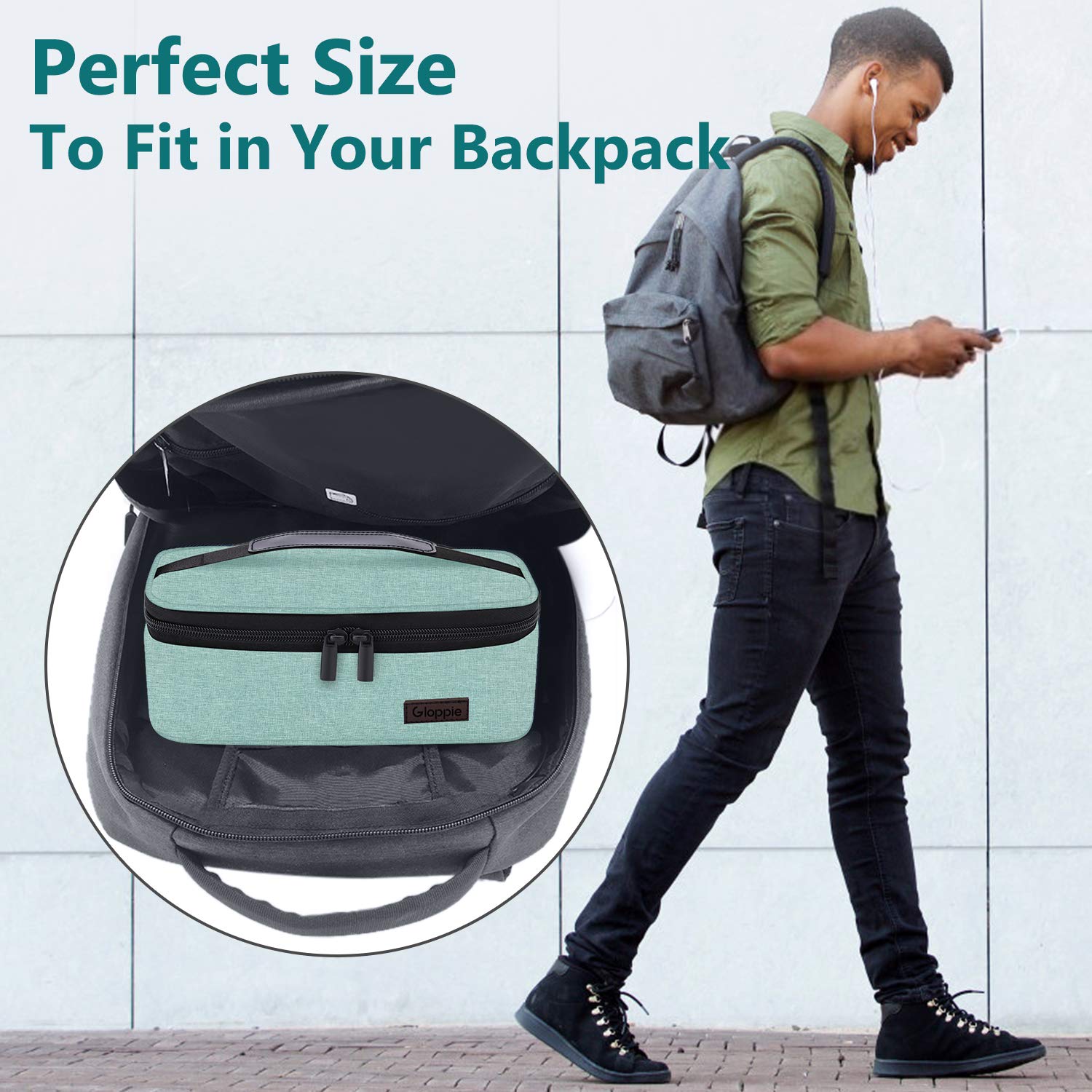 Cierre robusto de Gloppie Little Lunch Bag para transportar snacks con seguridad.