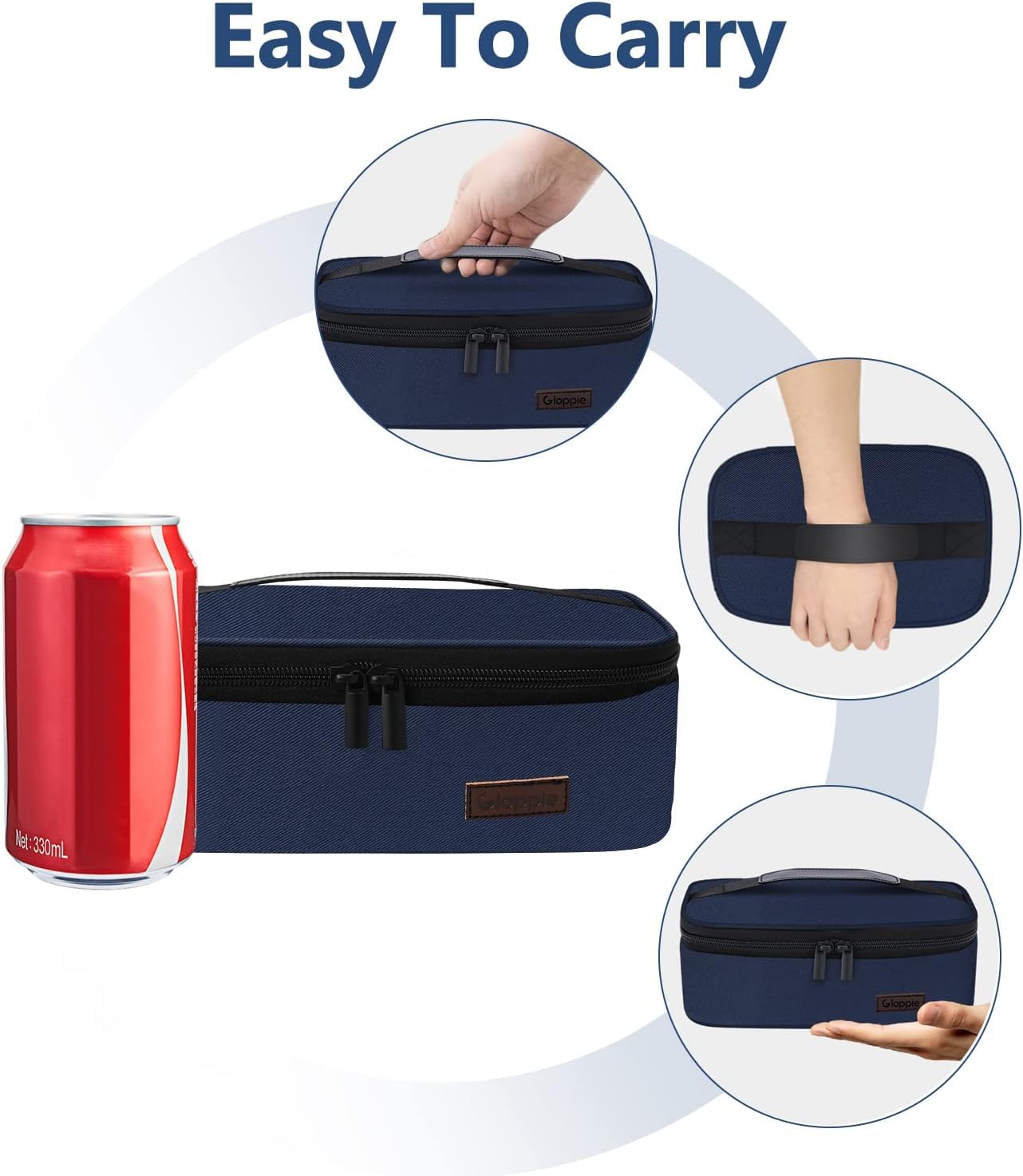 Gloppie Mini Lonchera cierre doble SBS para acceso suave y duradero.