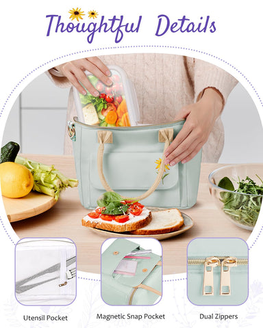 GLORIEROO caja de almuerzo verde, regalo práctico para fiestas y regreso a clases.
