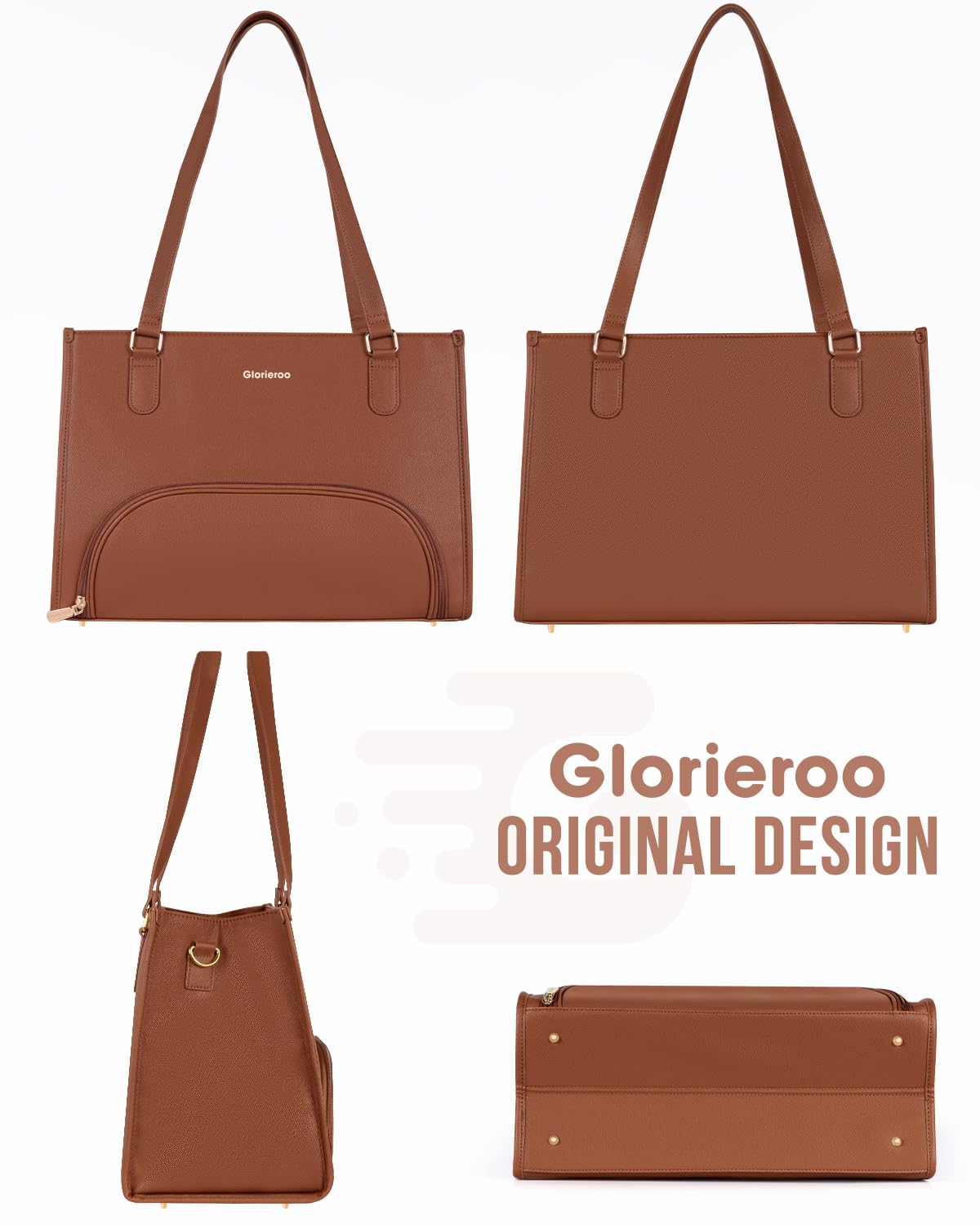 GLORIEROO Laptop Tote diseño estructurado que mantiene la forma