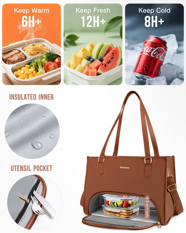 GLORIEROO Laptop Tote con amplio espacio para portátil de 15,6 pulgadas y accesorios