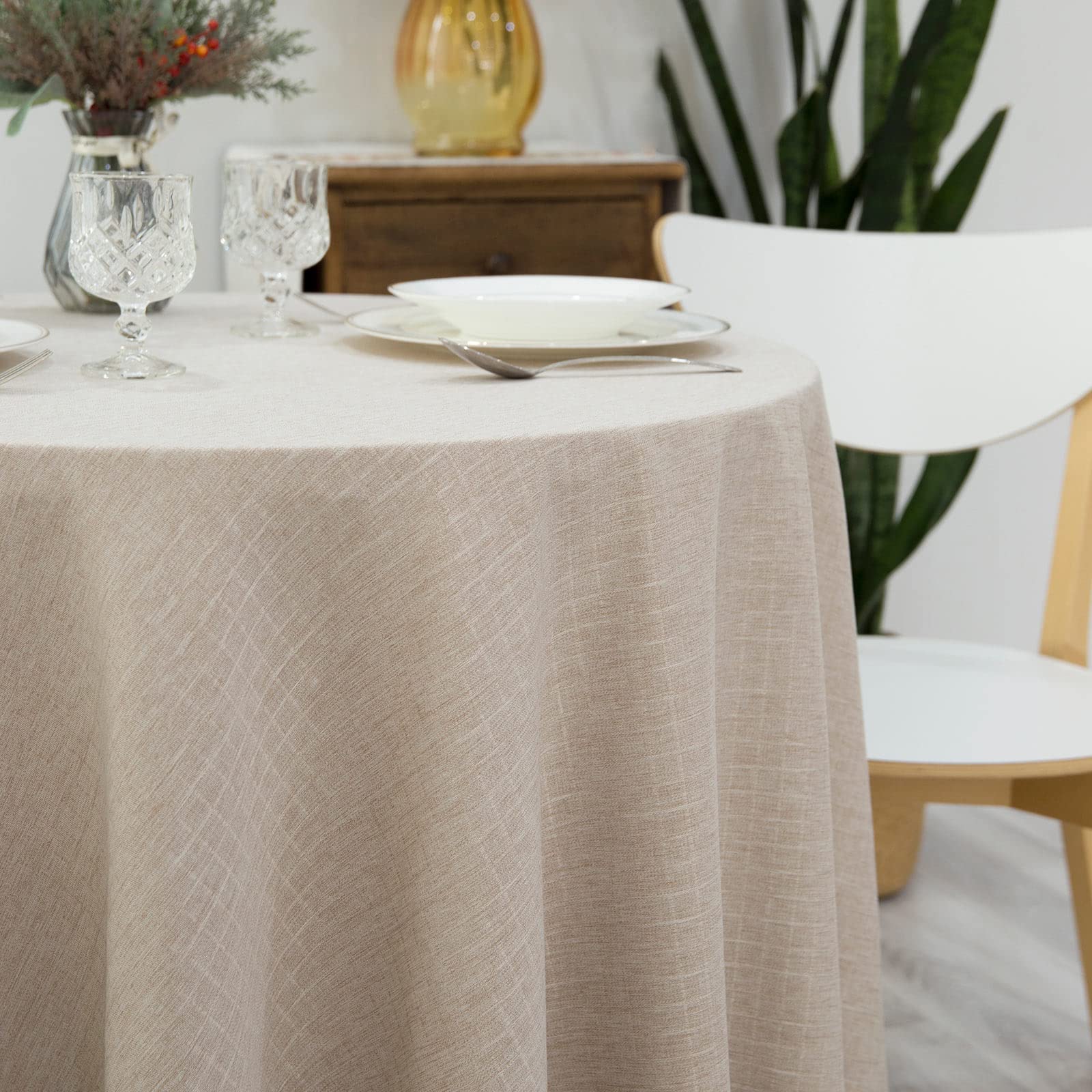 GLORY SEASON mantel con borde de encaje, toque elegante para la mesa