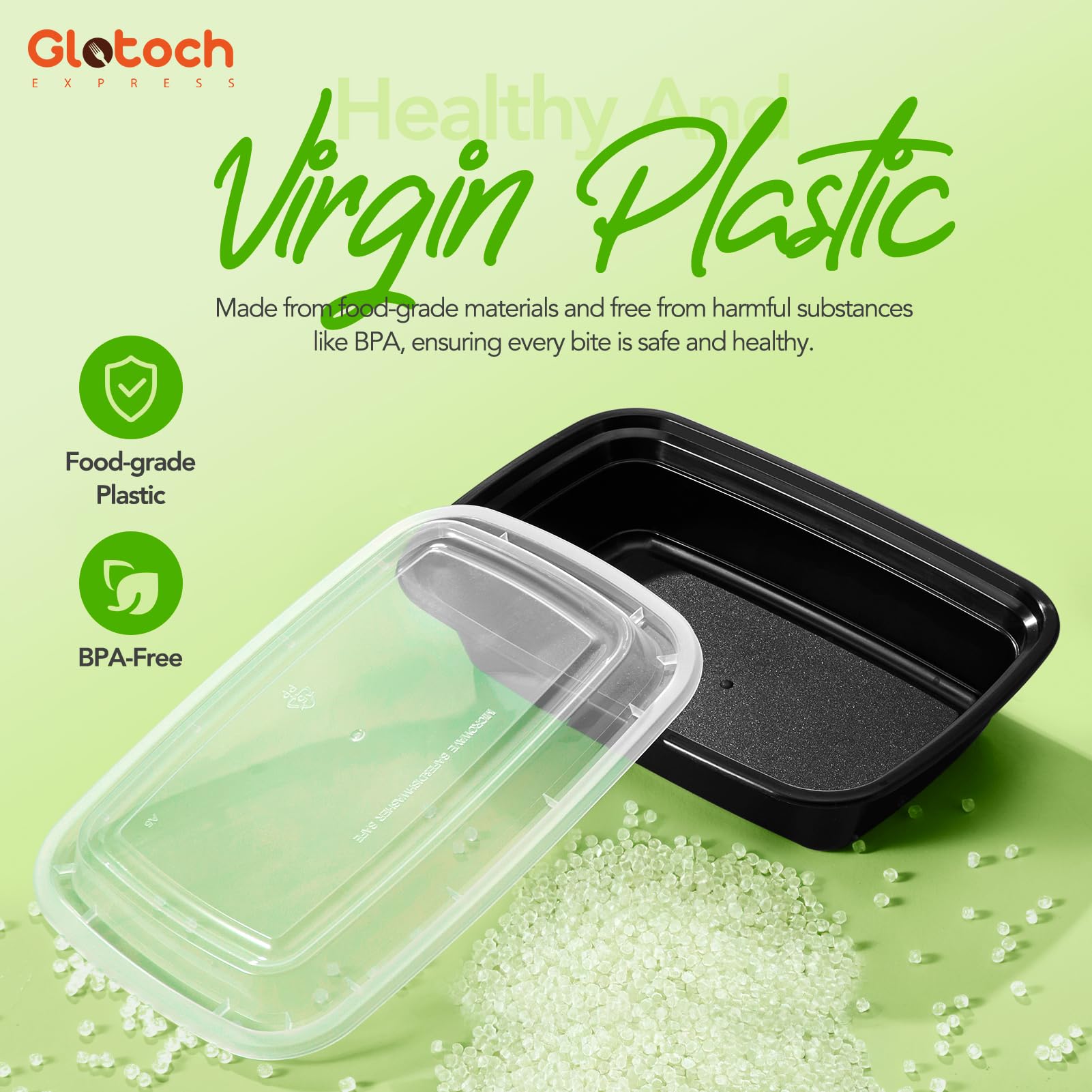 Glotoch Express apto para microondas, congelador y lavavajillas.