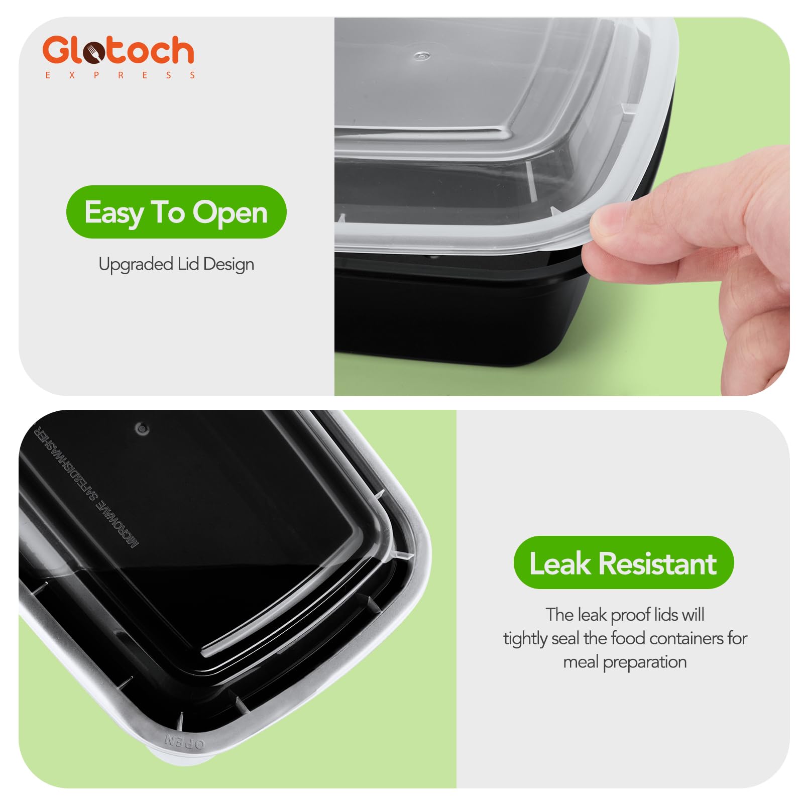 Recipiente microondas Glotoch Express para recalentados fáciles.