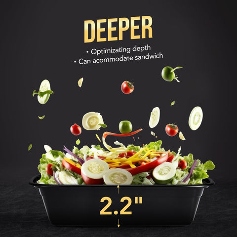 Glotoch Express contenedores prep 34oz aptos para microondas, lista para recalentar.
