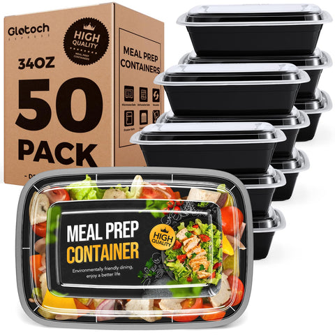 Glotoch Express contenedores prep 34oz con tapas herméticas, ideal para conservar porciones.