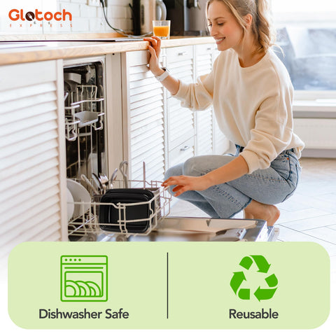 Glotoch Express diseño apilable, optimiza espacio en congelador o despensa.