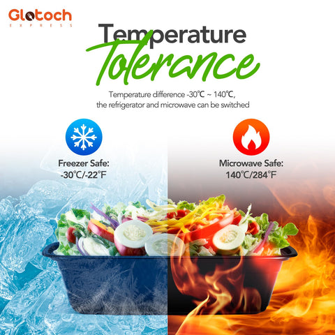 Envase Glotoch Express apto para microondas para recalentamientos fáciles.
