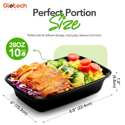 Glotoch Express envase para preparaciones de comidas apilables, ahorra espacio.