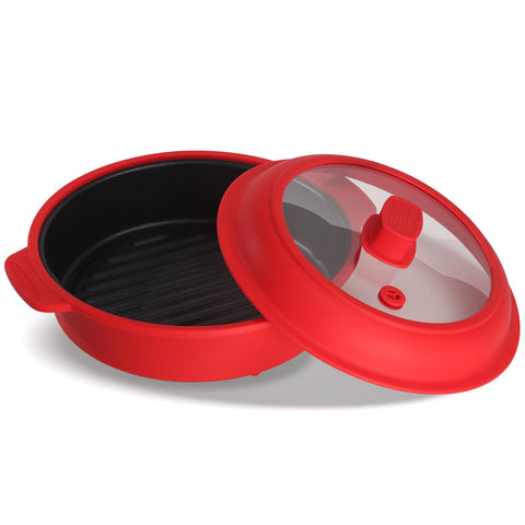 GLOU-GLOU GOOSE GGG con tapa de silicona para cocinar microondas de forma segura.
