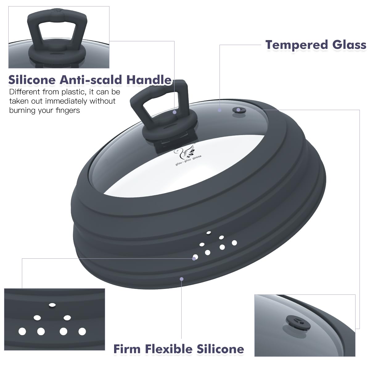 Mango de silicona plegable de GlouGlou Goose GGG para manipular caliente con seguridad.