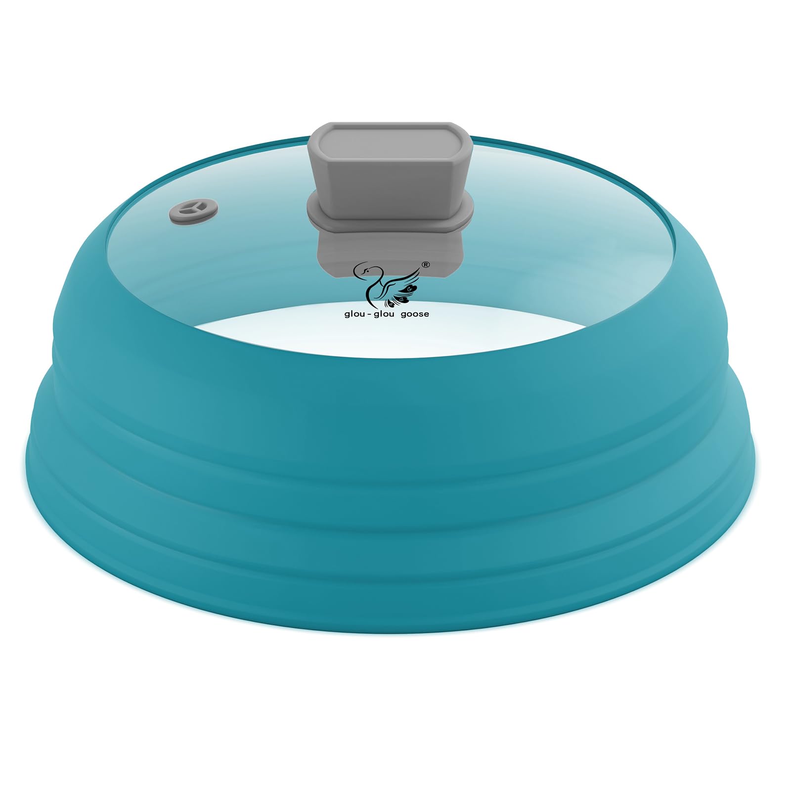 Tapa anti salpicaduras de vidrio GlouGlou Goose GGG azul para microondas