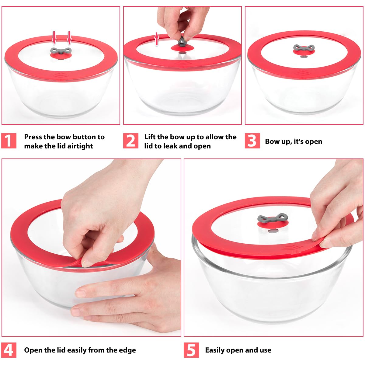 Tapas apilables GlouGlou Goose GGG para Pyrex 7201-PC, ahorra espacio.