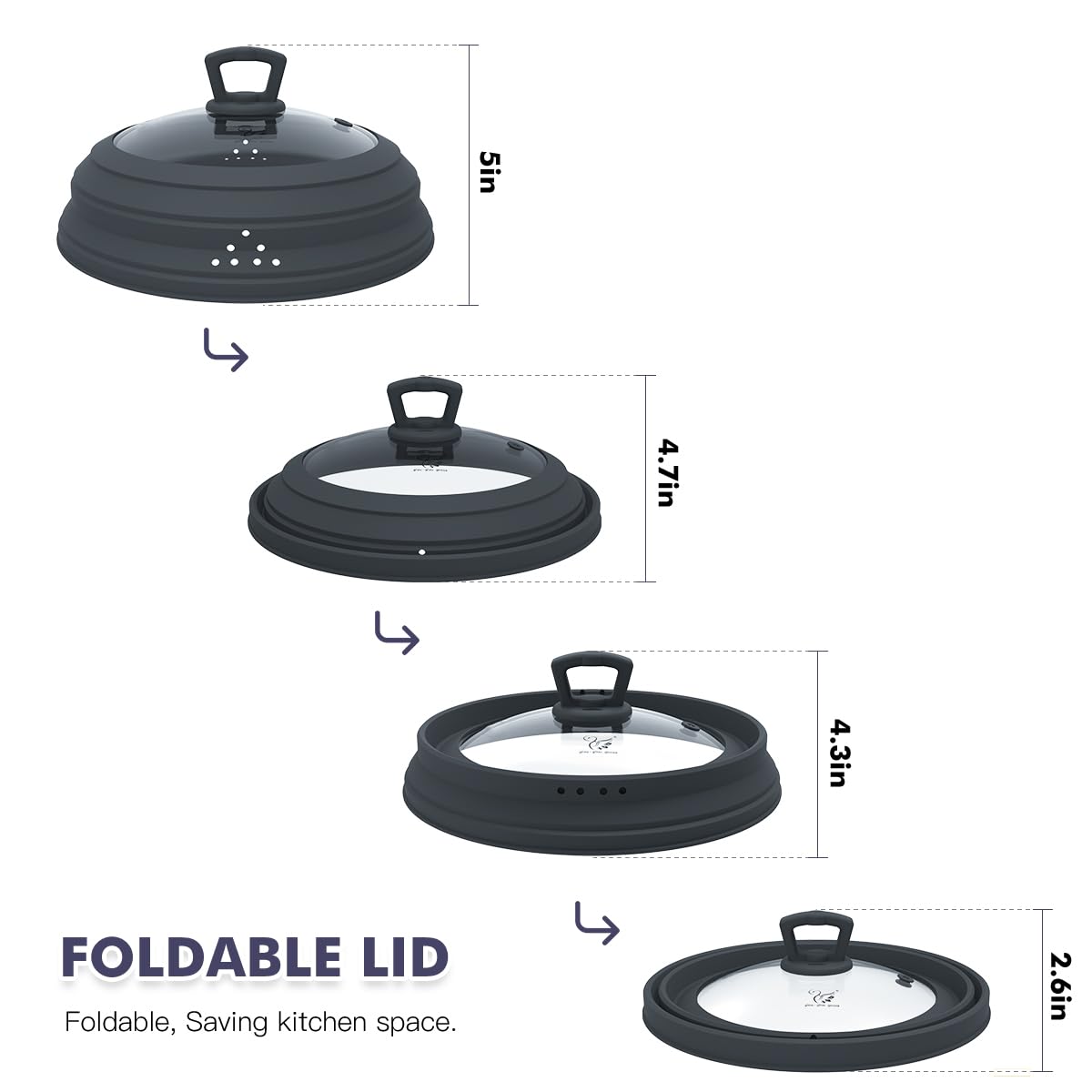 Ventilaciones laterales en tapa de vidrio para control de vapor de GlouGlou Goose GGG.