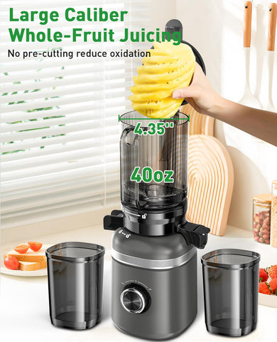 GlowWise filtro triple capa reduce espuma y residuo para un jugo más limpio.