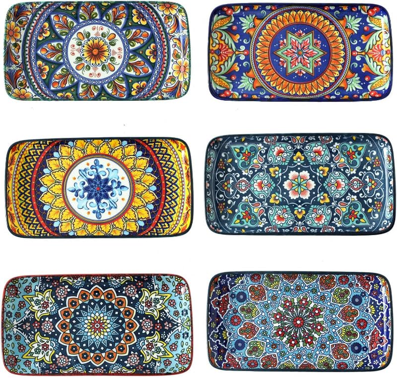 glowworm platos aperitivos porcelana bohemio rectangulares para servir entrantes con estilo
