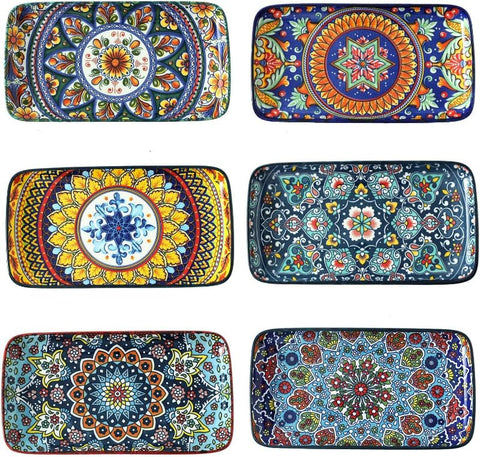 glowworm platos aperitivos porcelana bohemio rectangulares para servir entrantes con estilo
