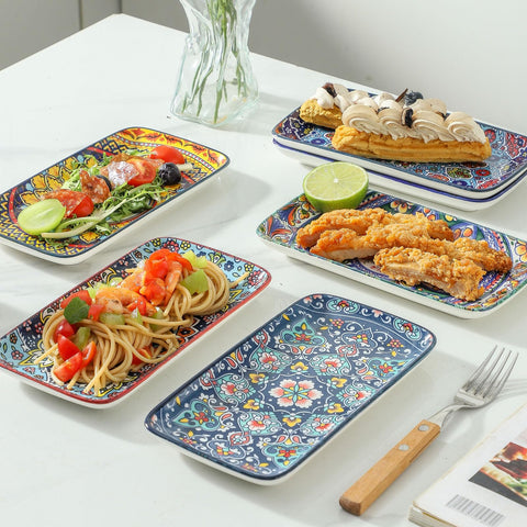 glowworm plato fiesta porcelana rectangulares 8,5 pulgadas apto para reuniones