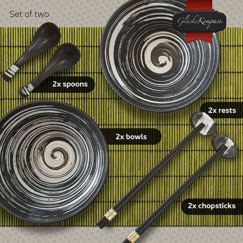 GlücksKompass palillos cerámicos para comer con estilo en la mesa.