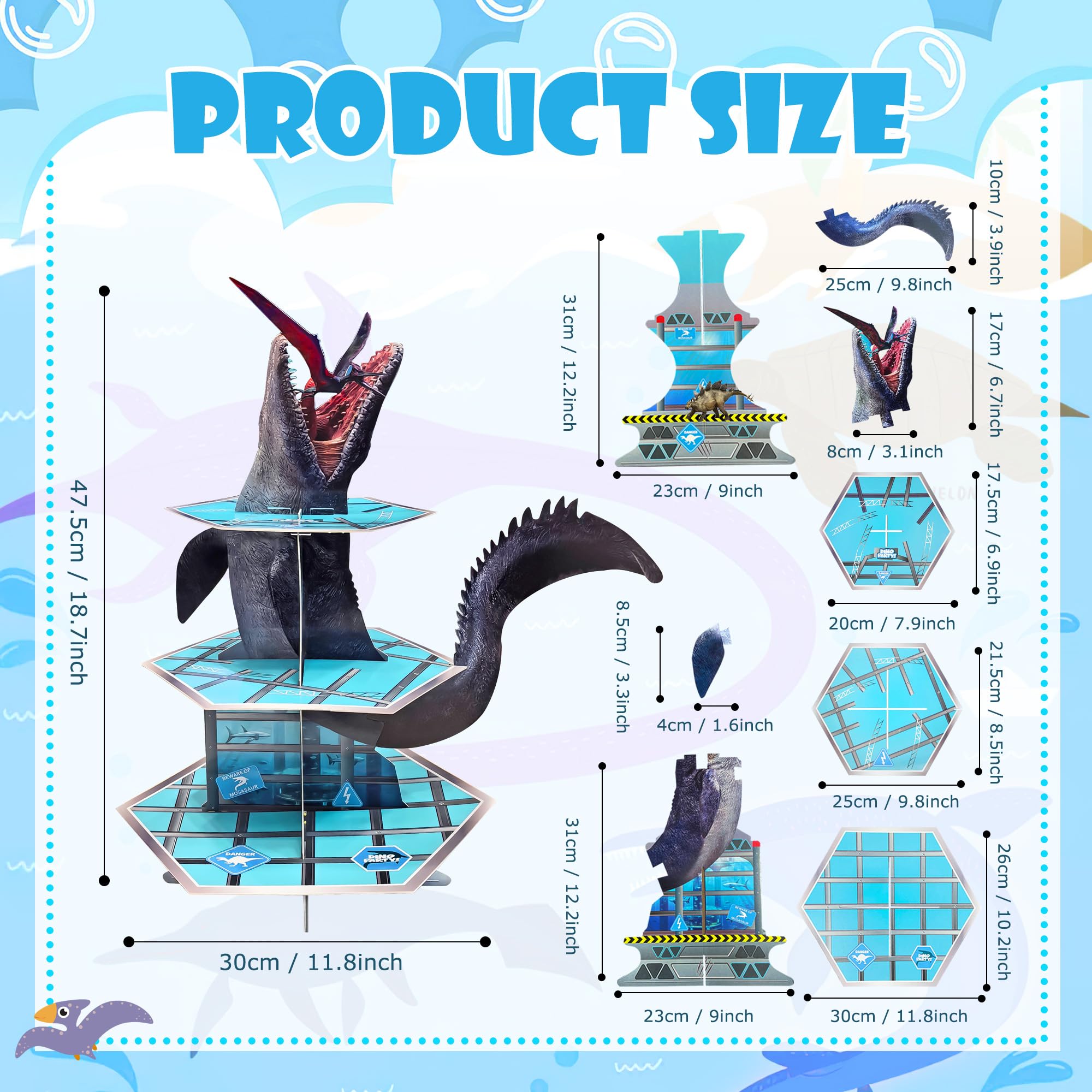 GLURUITE Mosasaurus dulces-mosasaurus-torre-dinosaurio: perfecto para postres