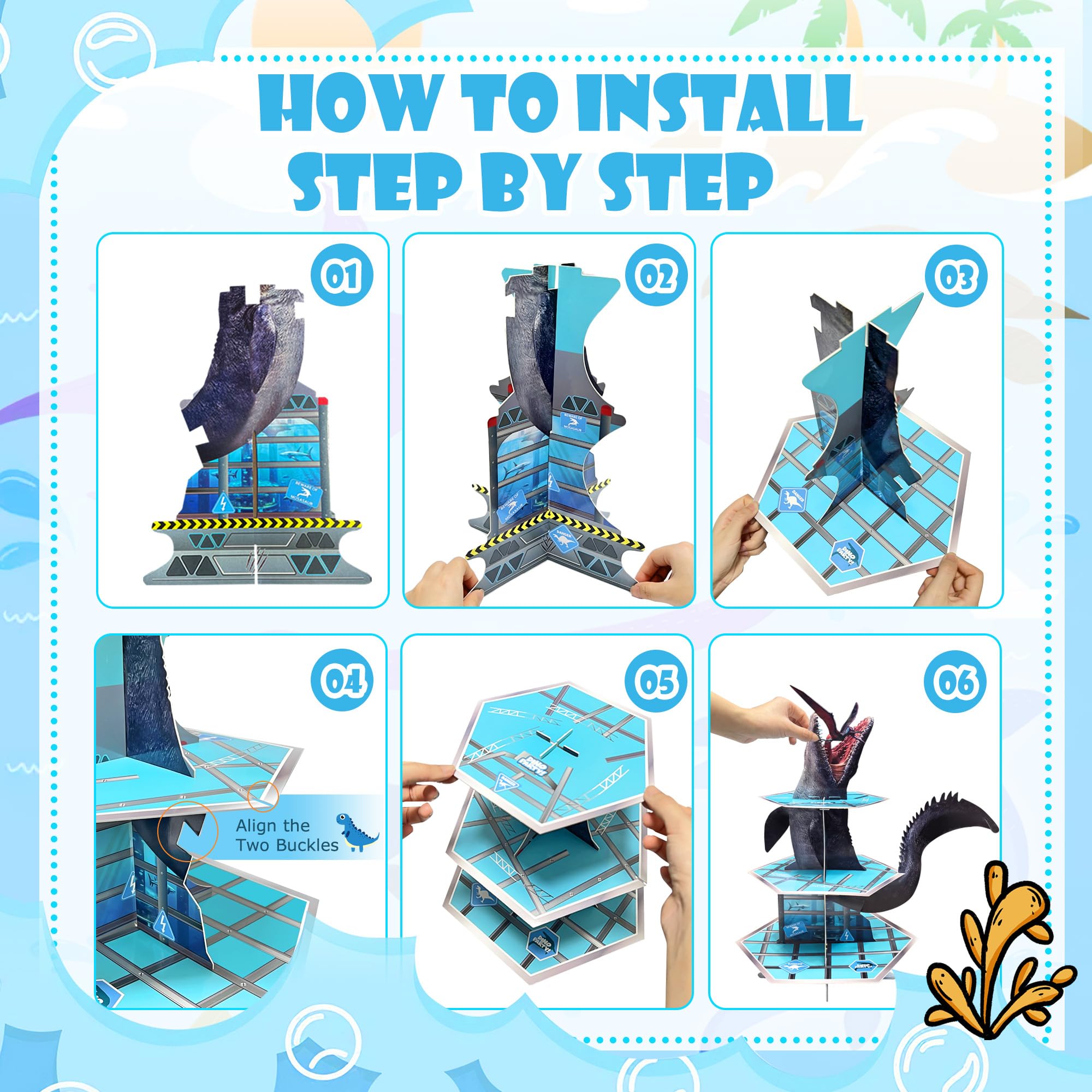 GLURUITE Mosasaurus kit-decoraciones-fiesta-dinosaurio-mosasaurus: conjunto útil