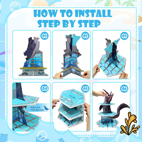 GLURUITE Mosasaurus kit-decoraciones-fiesta-dinosaurio-mosasaurus: conjunto útil