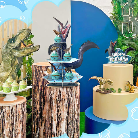 GLURUITE Mosasaurus remates-de-postres-dinosaurio-azul: toque final para postres