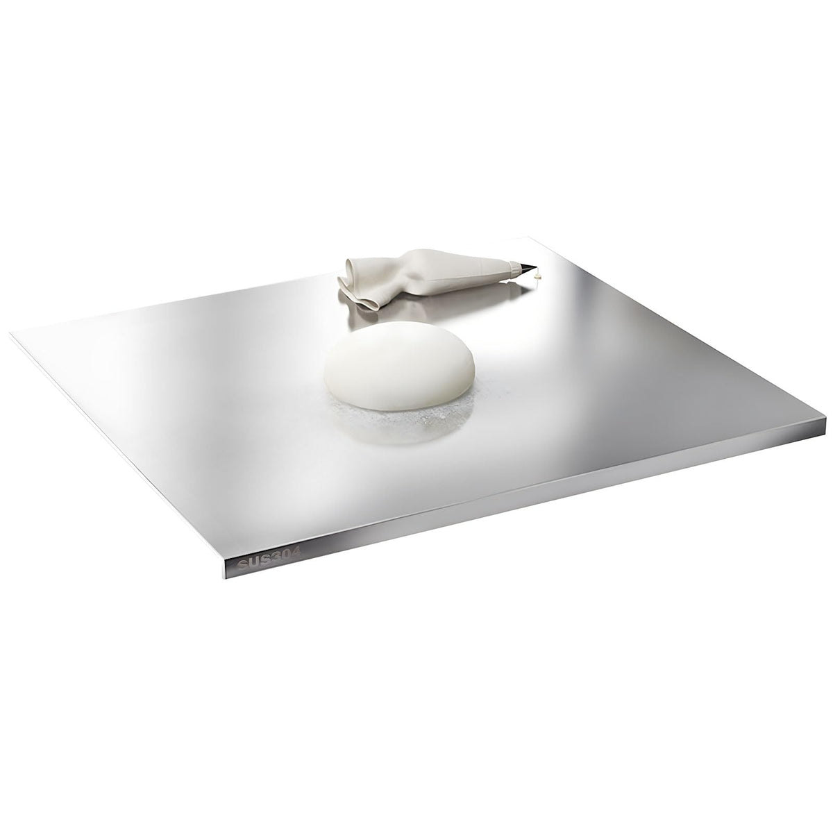 Glyncipher tabla de cortar acero inoxidable, superficie reversible para doble área de corte.