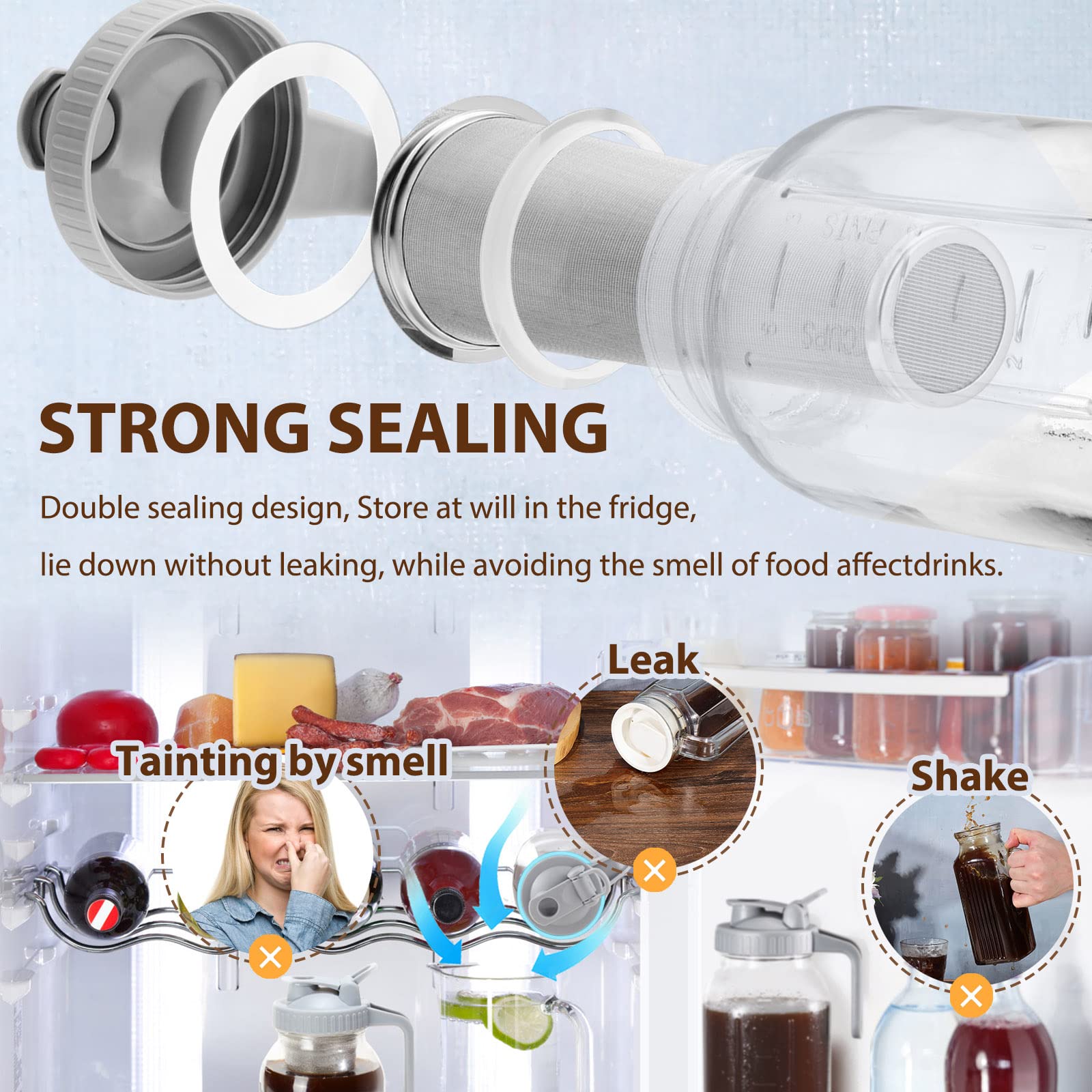 Filtro de acero inoxidable 304 Glyntrof, filtración duradera para bebidas.