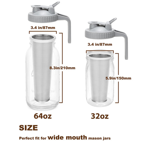 Tapa vertedora Glyntrof para jarra 64oz, vertido suave y sin goteos.