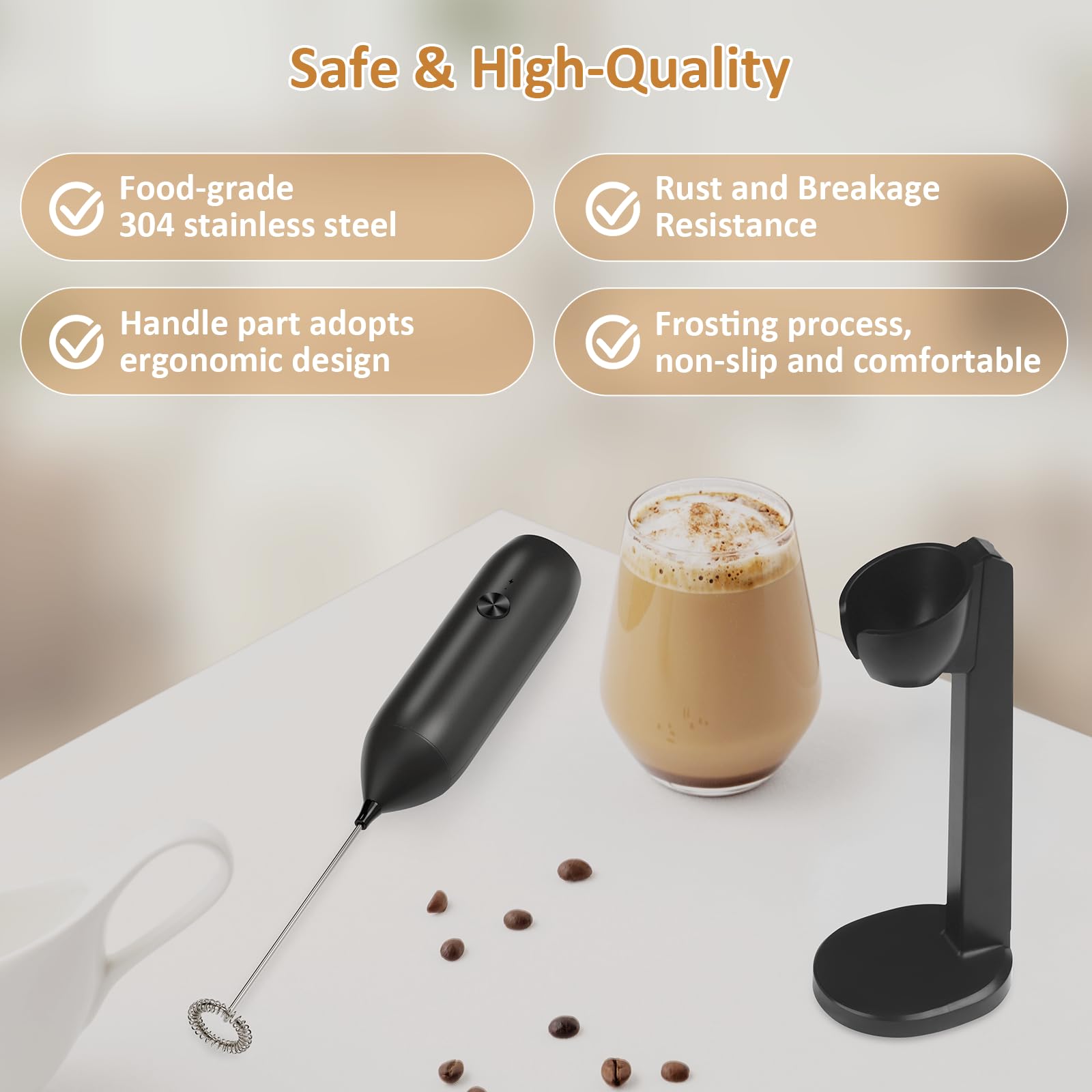 GLZOOO mango ergonómico para agarre cómodo durante la mezcla.