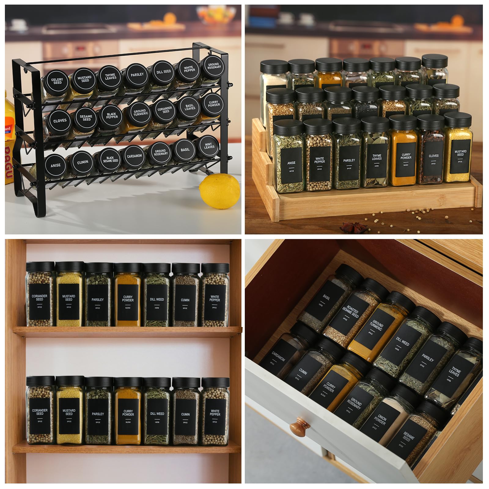 GMAMXD conjunto organizador de especias para despensa y cajones.