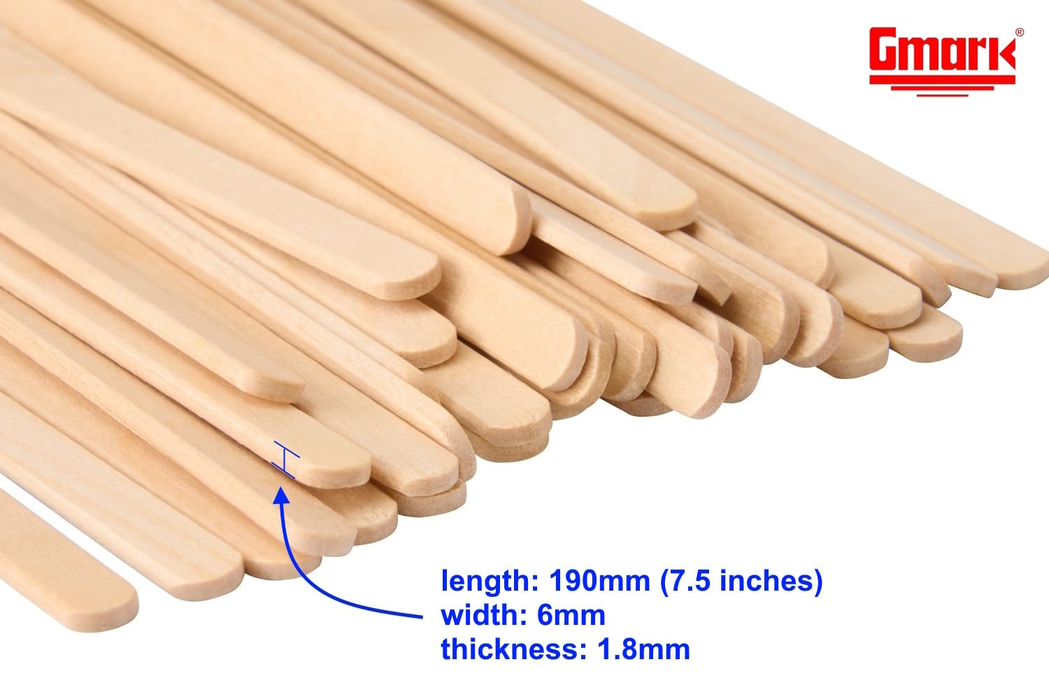 Agitadores de madera de abedul natural de Gmark, textura suave y sin astillas.