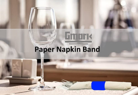 Gmark bandas autoadhesivas para servilleta azul marino con uso rápido