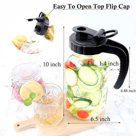 GMEPOCH Jarra Mason 64oz para almacenar bebidas variadas.