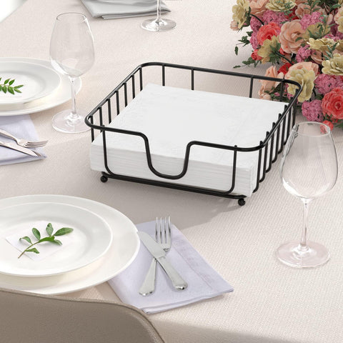 gmfine porta-servilletas negro, diseño compacto para ahorro de espacio.