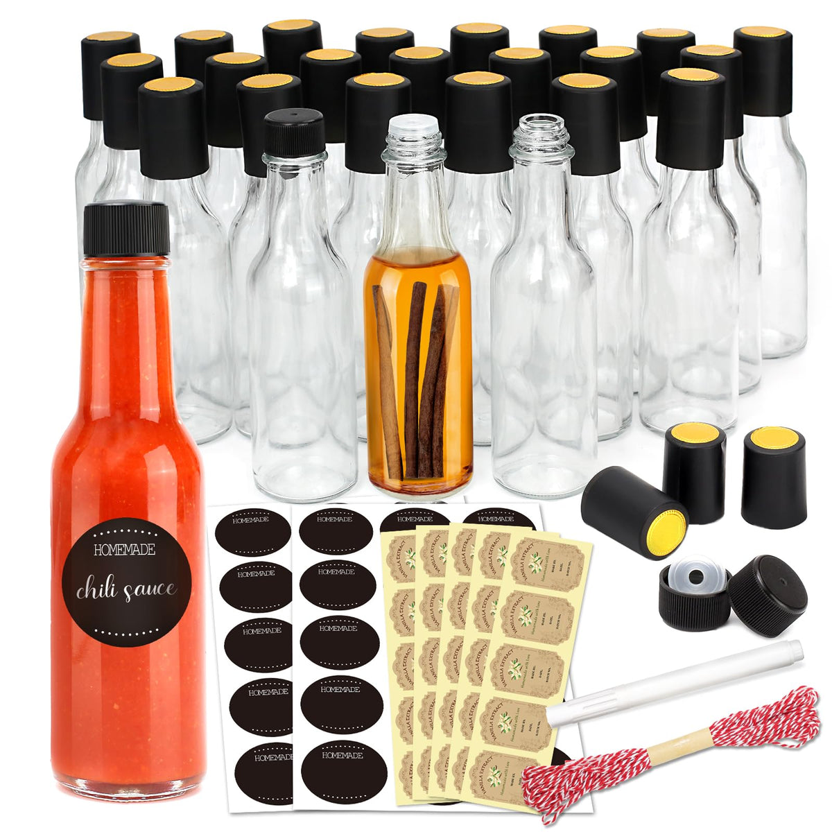 GMISUN botellas salsa picante 5 oz listas para almacenar
