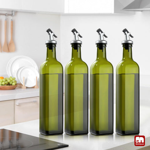 GMISUN dispensador salsa soja, vidrio rectangular, ideal para condimentos.