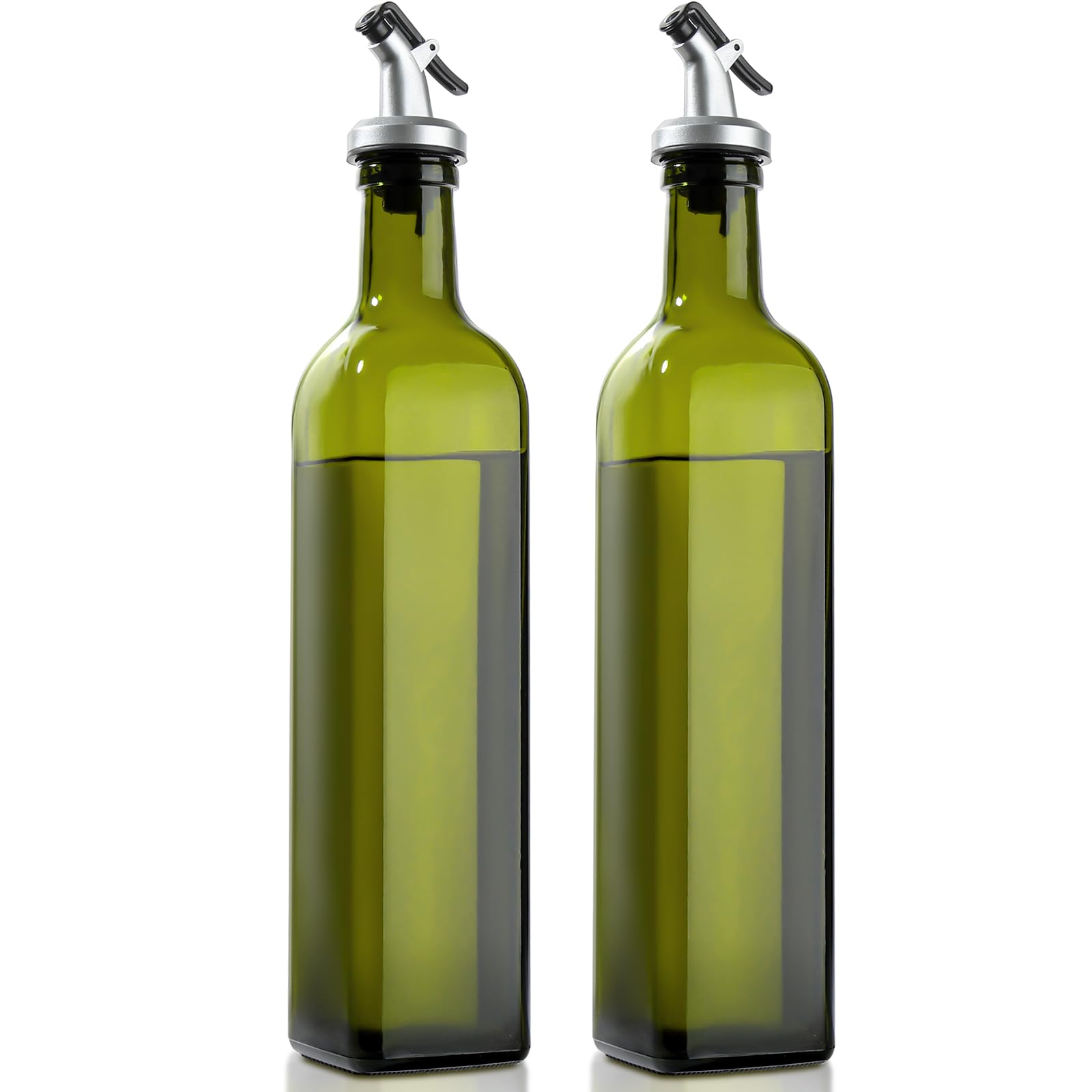 GMISUN dispensador de aceite de oliva en vidrio verde, dos unidades para la encimera.