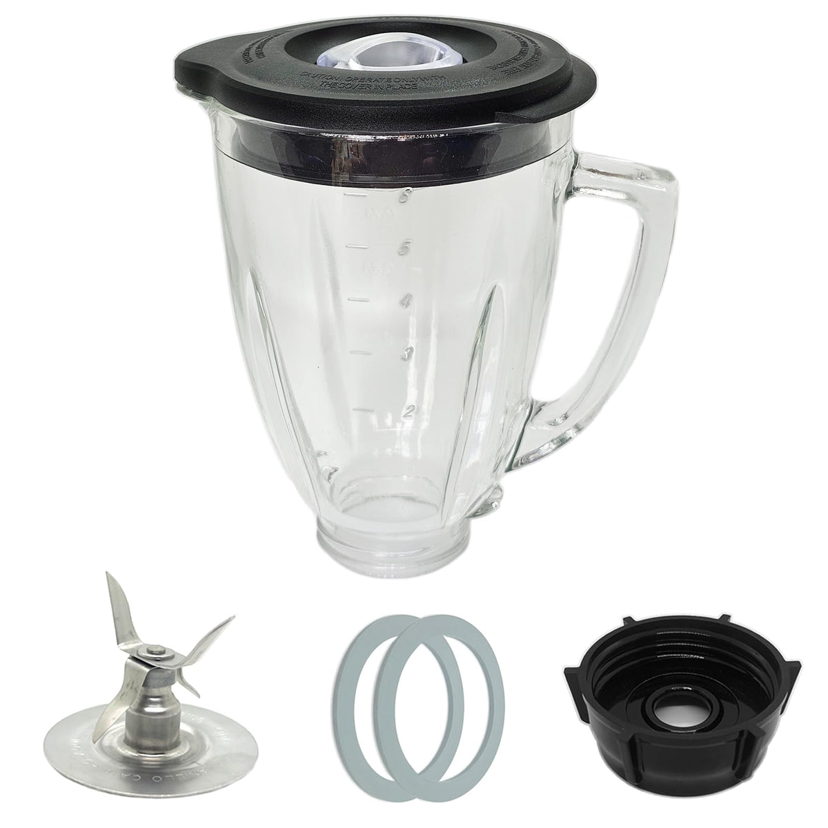 Gnicaela jarra de vidrio de 6 tazas con tapa, ideal para batidos.