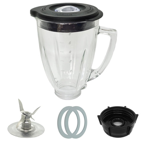 Gnicaela jarra de vidrio de 6 tazas con tapa, ideal para batidos.