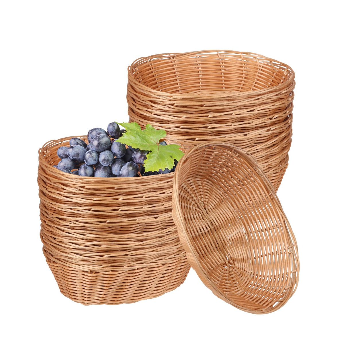 Cesta ovalada de plástico GNIEMCKIN para pan, duradera y fácil de limpiar.