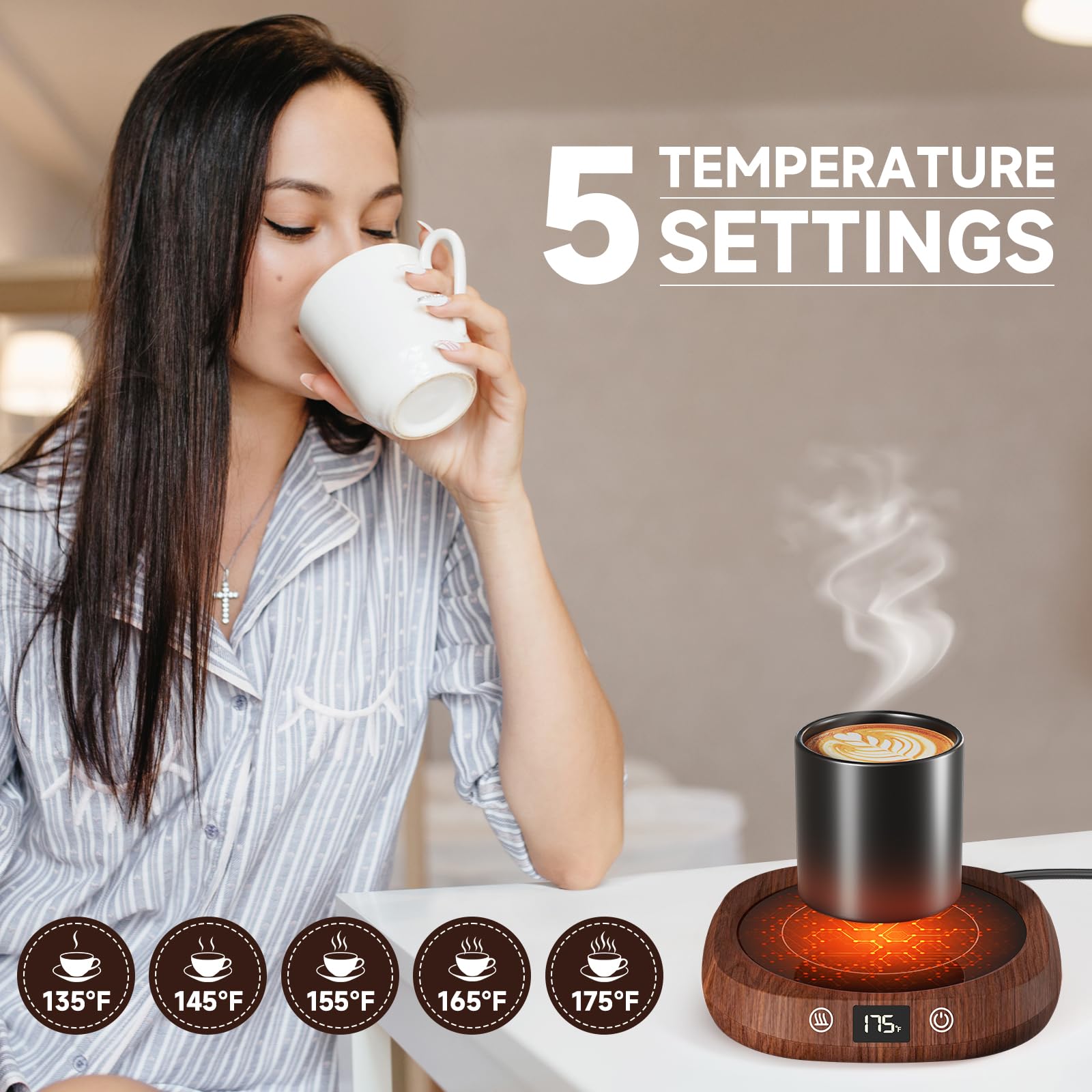GNIYUIX cinco ajustes de temperatura para café y té