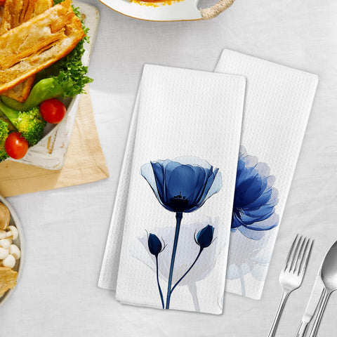 Toalla de mano Gnmduw azul floral decorativa en baño o lavabo