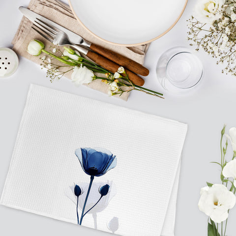 Toalla de mano Gnmduw azul floral con secado rápido para uso diario