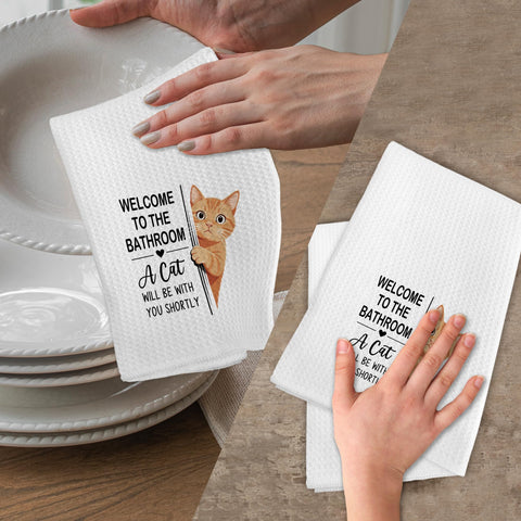 Toallas Gnmduw temática felina, regalo original para el hogar.