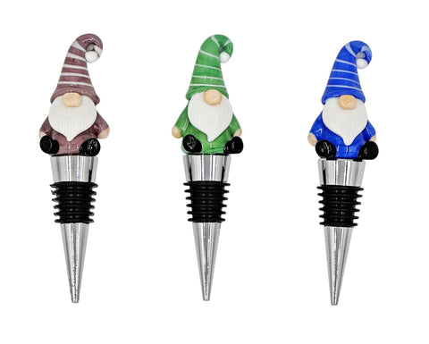 Gnome Stress tapón para botella de vino, set de tres colores, ayuda a conservar la frescura.